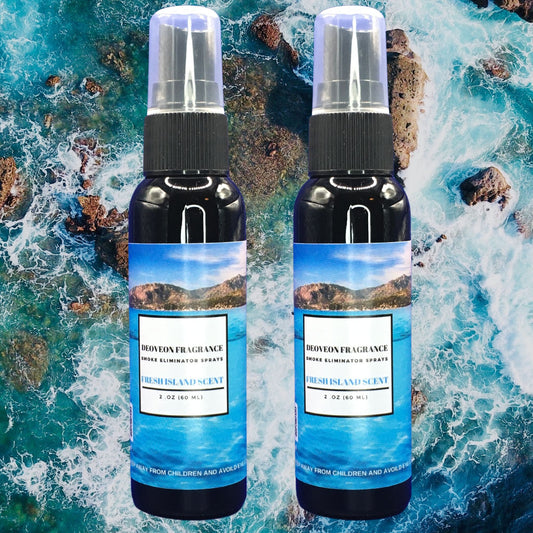 2 Pack De'Oveon Fragrance & Co. Island Fresh Scent Smoke Eliminator Spray 2.0